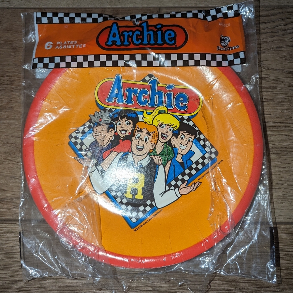 1991 Archie Comic Themed Party Plates Betty, Veronica, Jughead, Reggie